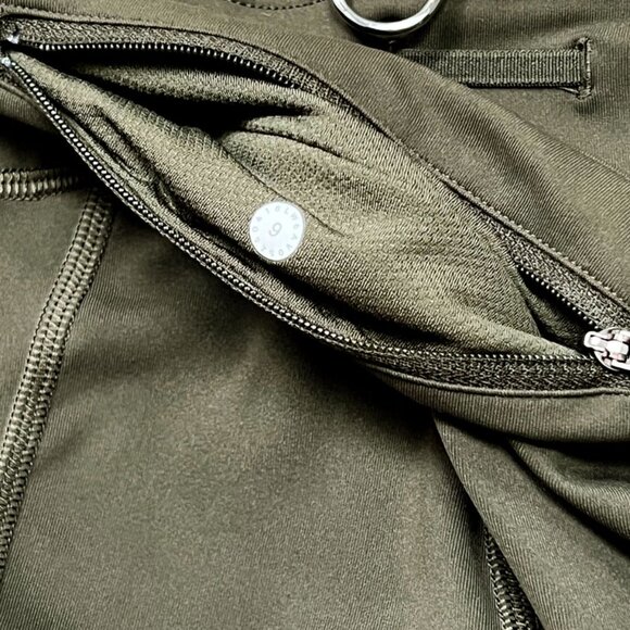 Lululemon Pace Rival Crop Full On Luxtreme Leggings Inseam 22 Dark Olive Green 4 - Picture 9 of 16